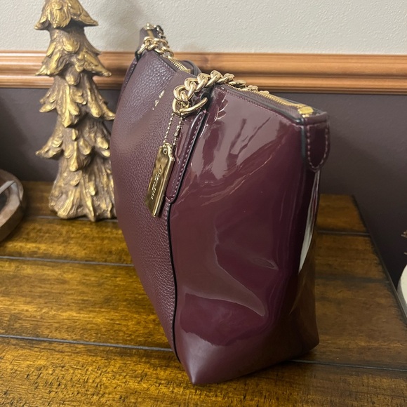 Coach Ava Chain Patent Pebbled Leather Purse Tote - Picture 5 of 14